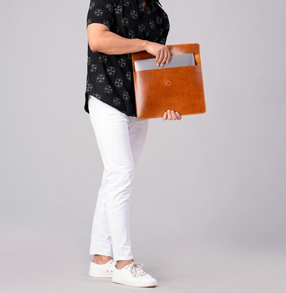 Funda de cuero para MacBook Air y Pro para Macbook Air Pro M1 M2 de 13 a 16 pulgadas Foto 3 de 4