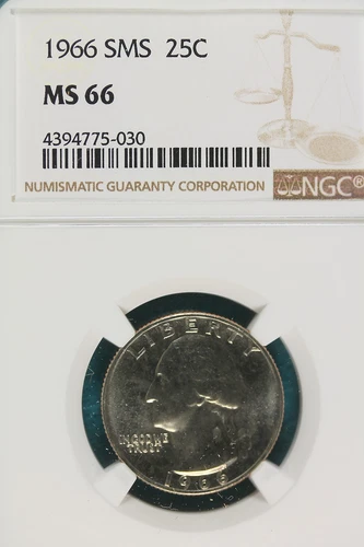 1966-P NGC SMS MS66 Washington Quarter Dollar!! #A6273