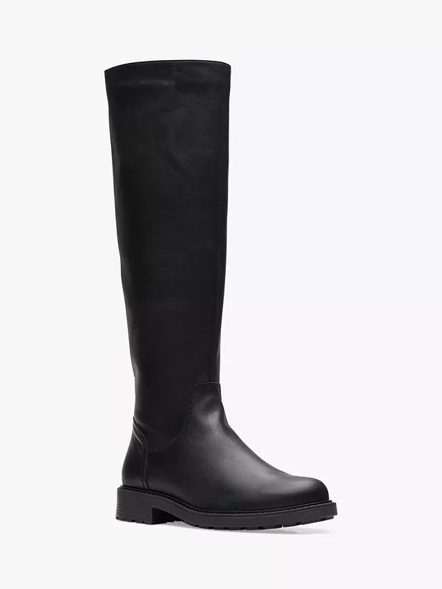 Clarks knee sale high black boots