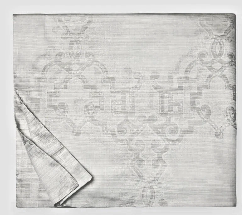 Funda nórdica Sferra Laterina F/ Queen plateada suave algodón satén jacquard nueva Foto 4 de 4