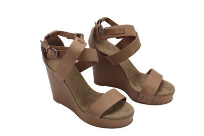 Brunello Cucinelli Schuhe Damen Eu 39 Leder Keilabsatz Sandalen Beige