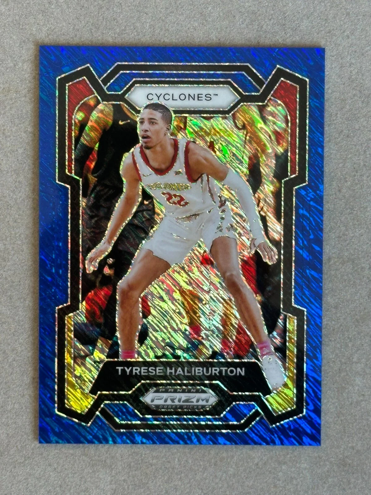 Tyrese Haliburton Blue Shimmer FOTL #'d 06/19 2024-25 Panini Prizm Draft Picks