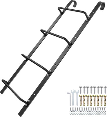4-Rung Window Well Ladder Hooked, Heavy Duty Steel Fire Escape Ladder, Powder-Co