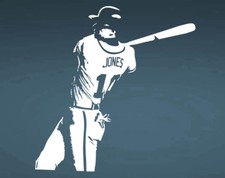 Chipper Jones Braves Baseball Player Vinyl Wall Sticker Decal 44"h x 42"w