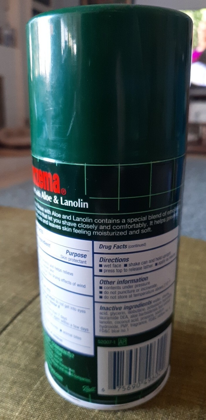 Noxzema Medicated Shave Cream With Aloe & Lanolin 11 Oz Can NEW