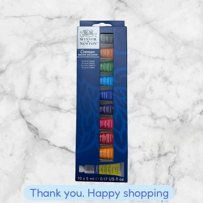 Winsor & Newton Cotman Watercolor Paint Set 10 Colors 5ml (0.17-oz) Tubes NEW