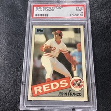 1985 Topps Tiffany 417 John Franco Mint PSA 9 Mint Low Pop Rookie Card Reds Mets. rookie card picture