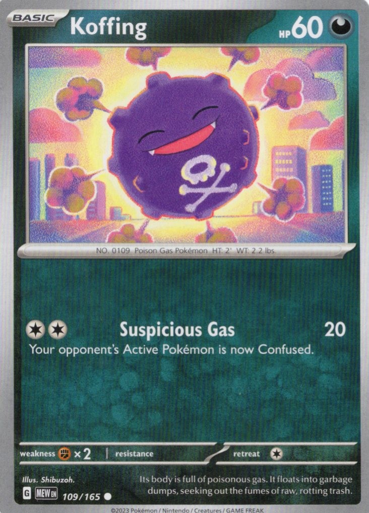 Koffing 109/165 Common 151 Pokemon Near Mint
