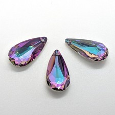 1 Rare Vintage Swarovski 6100 24x12mm Crystal Vitrail Light Teardrop Pendant