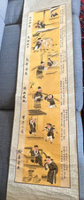 Chinese Narrative Painting Scroll  6 Stories of Filial Piety from Confucius Text