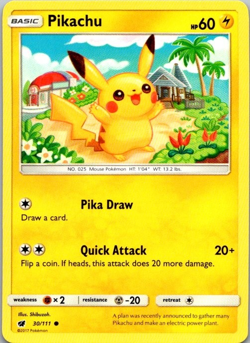 Pikachu Common SM - Crimson Invasion 30/111 NM