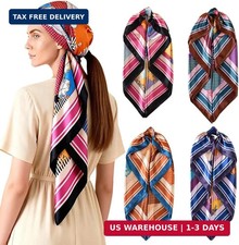 4 Pcs Head Scarf for Women Silk Scarf Hair Scarf Bandanas 35" Square Satin Bag S