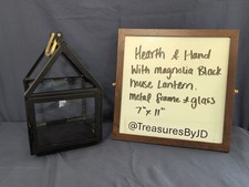 Hearth  Hand Magnolia Black House Lantern, BLK Metal Frame With Glass 7" x 11"