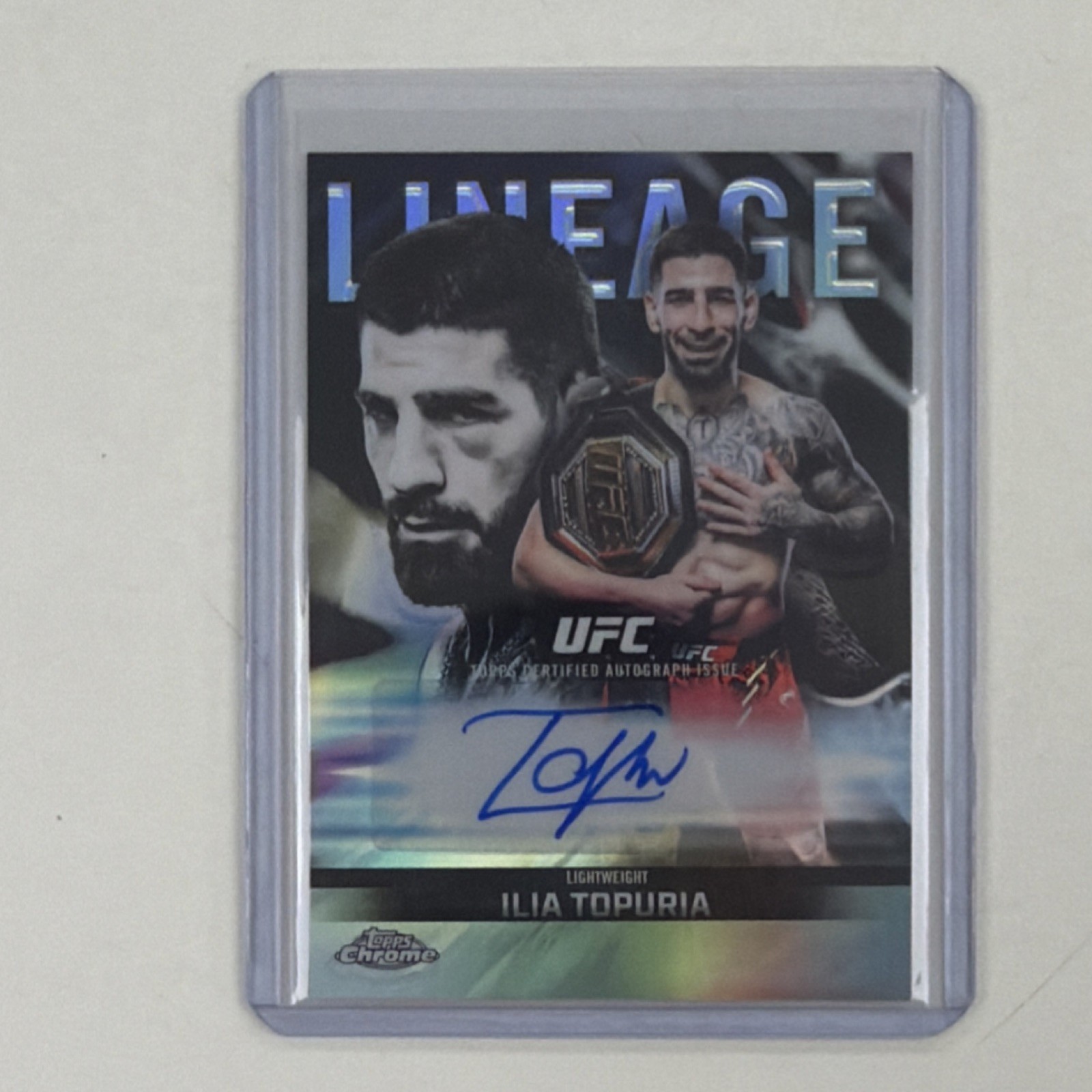 2026 Topps Chrome UFC Ilia Topuria Chrome Lineage Auto Refractor CCA-IT