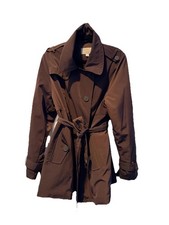 Gabardina Croft & Barrow marrón con cinturón para mujer XL forrada con botones delanteros