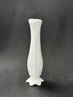 Vintage Fenton Cactus Milk Glass Swung Pedestal Bud Vase Agave Pattern 7.5"