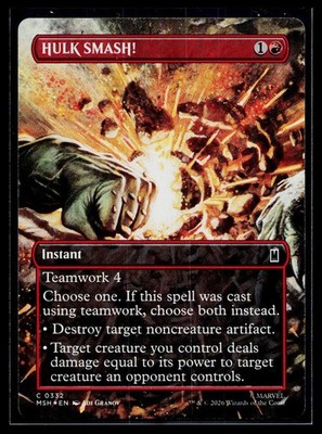HULK SMASH! (Borderless) 332 Marvel Super Heroes Foil Common Lightly Played