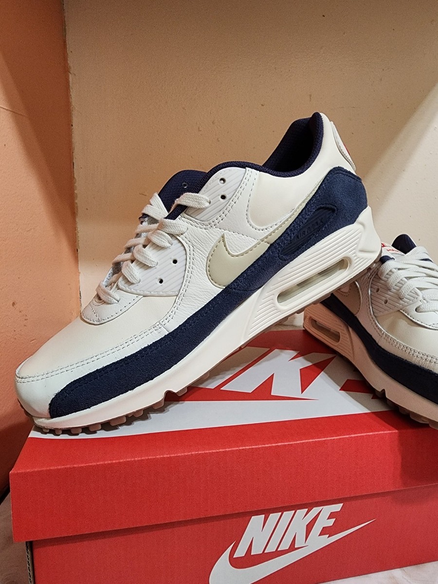 Men's Size 9 Nike Air Max 90 Pale Ivory Blue Sail Light Khaki Men's Size 9 Nike Air Max 90 Pale Ivory Blue Sail Light Khaki