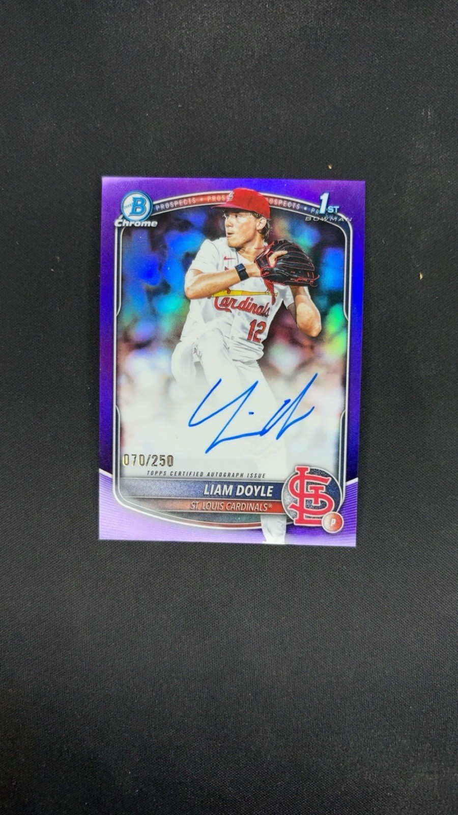 2025 Bowman Draft Chrome Liam Doyle 1st Bowman AUTO Purple /250 #CPA-LD