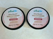 Primal Life Organics - Dirty Mouth Toothpowder Peppermint (2) Jars 1oz Each