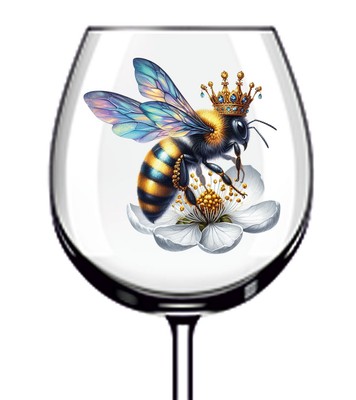 12x bunte Bienenkönigin Vinyl Aufkleber Abziehbild Becher Weinglas Flasche Van Auto