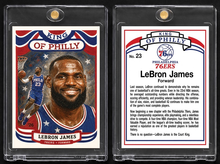 2026 Lebron James King of Philly Philadelphia 76ers  ACEO Art Basketball Card