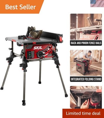 High-Powered 10-Inch Table Saw - 15 Amp with Rack & Pinion Fence for Precision
