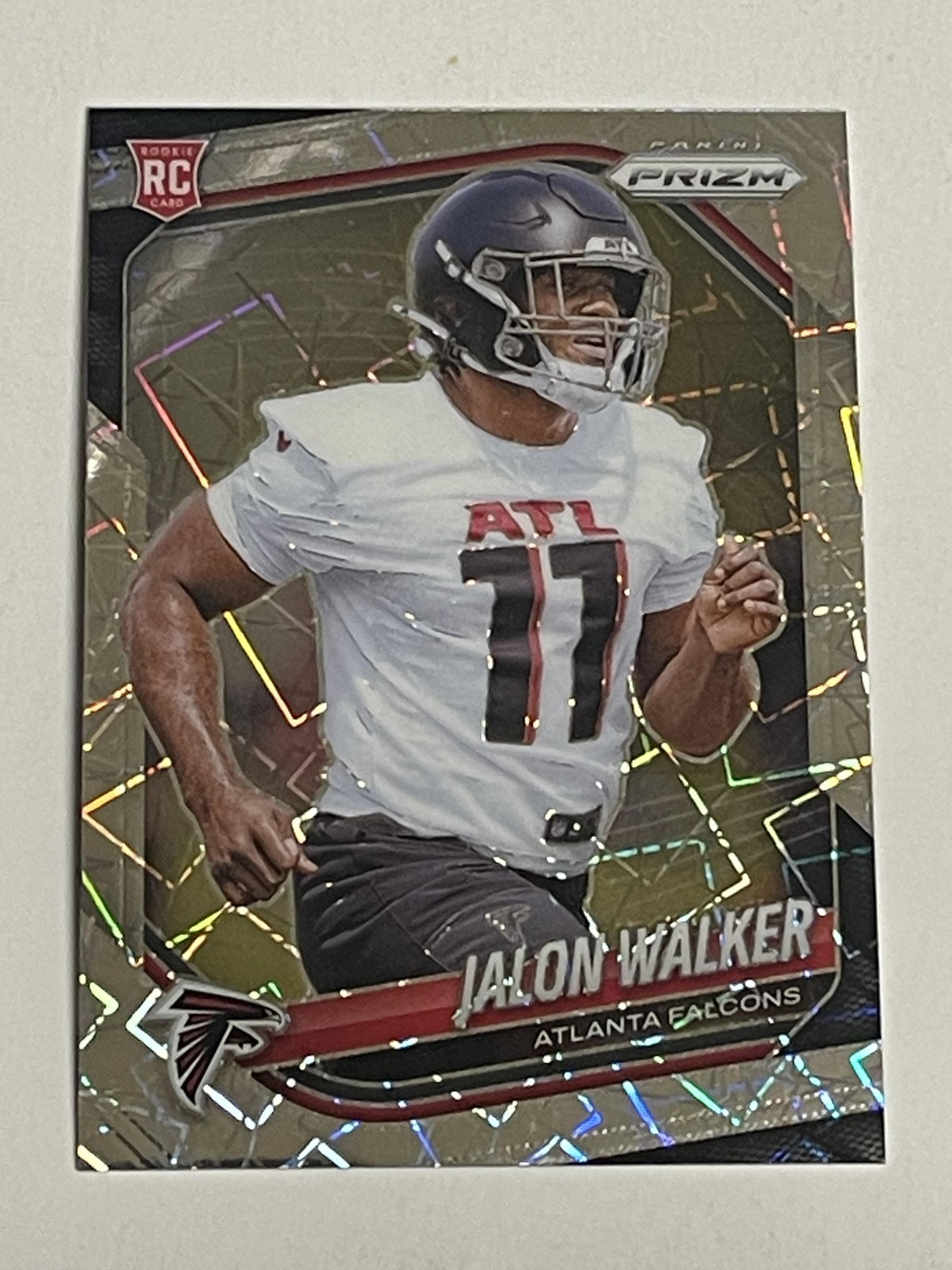 Jalon Walker 2025 Panini Prizm #398 Lazer Atlanta Falcons