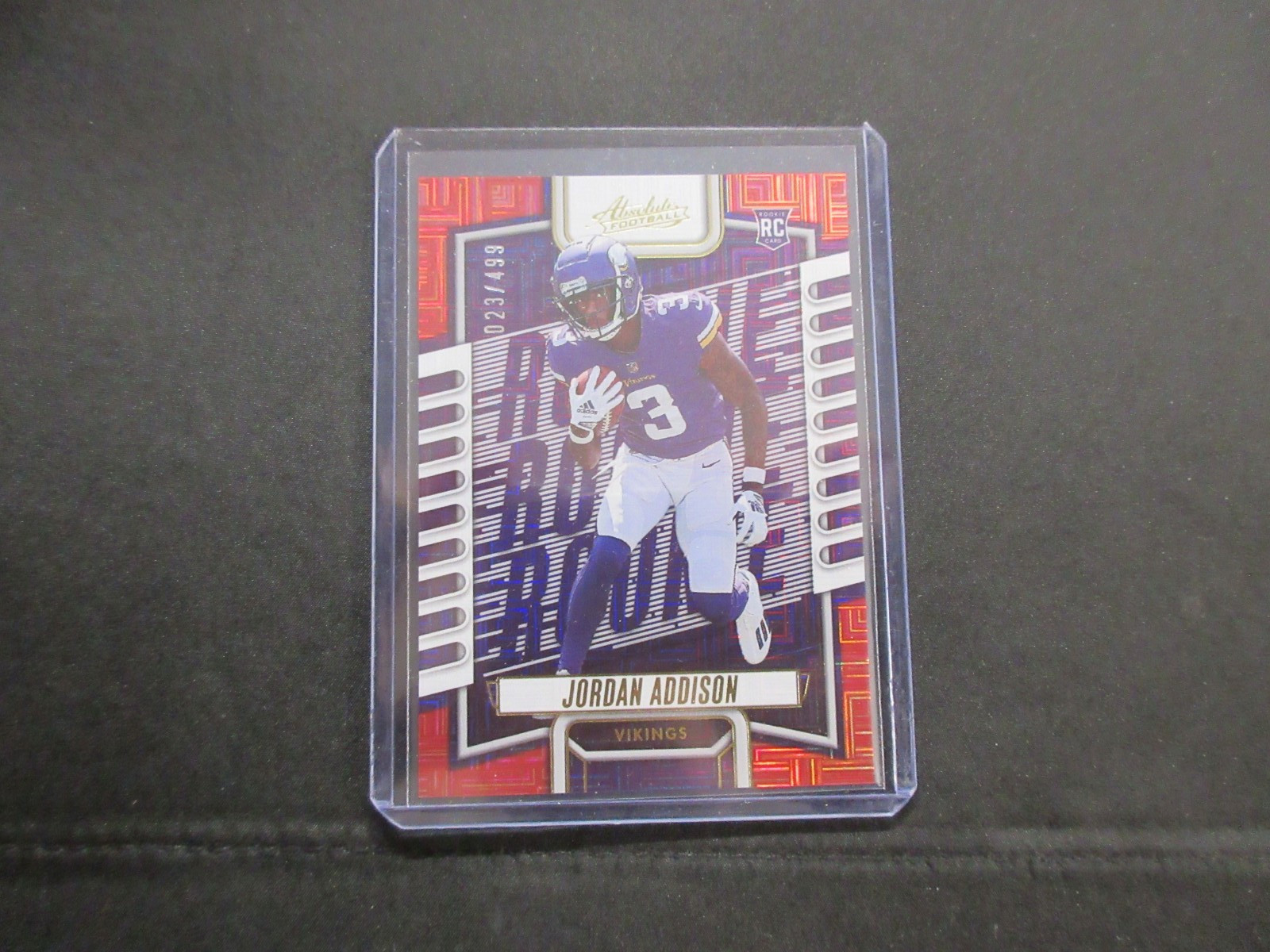 2023 PANINI ABSOLUTE JORDAN ADDISON RC RED SQUARES /499 #112