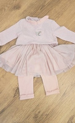 Next Rosa Strick Netz Tutu Kleid mit Leggings 0-3 Monate bis 6 kg 14 Pfund
