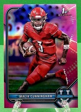 2022 Bowman University Malik Cunningham 1st Pink Refractor #11 Louisville