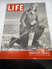 LIFE Magazine February 19 1945 Vol 18 No 8 Ski Clothes WWII Articles