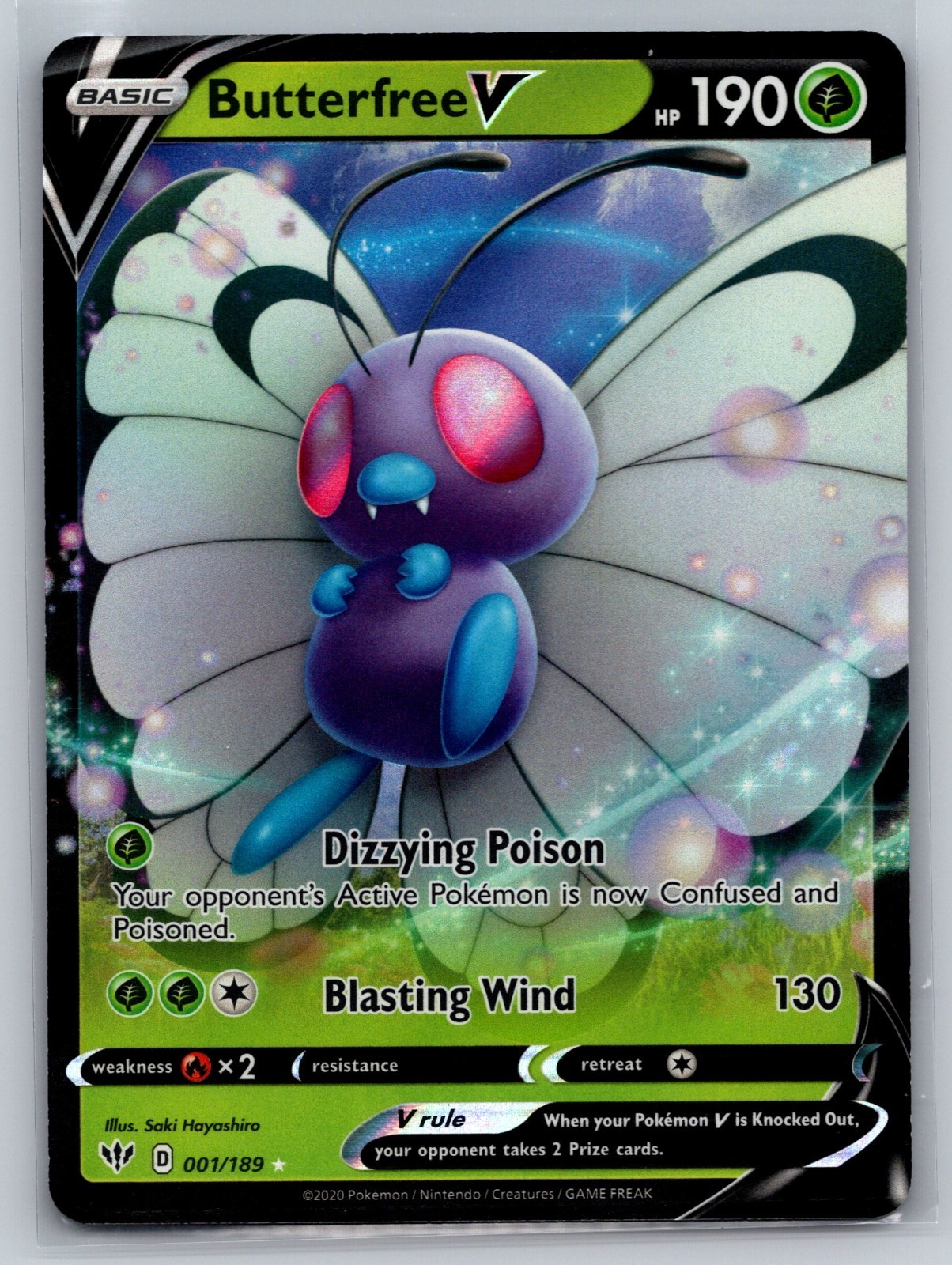 Pokemon Butterfree V Ultra Rare SWSH03: Darkness Ablaze 001/189 NM