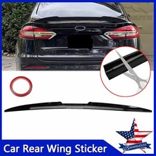 Glossy Black Adjustable Car Rear Trunk Spoiler Lip Roof Tail Wing Sedan Rubber