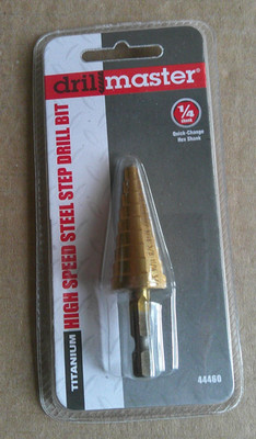 Drill Master 1/4'' Shank Titanium High Speed Steel Step Drill Bit NEW