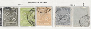 5 Brazil Newspaper Stamps from Quality Old Antique Album 1889 1894