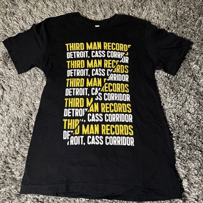 Third Man Records Detroit Cass Corridor Repeating Slashed Spellout Men s M EUC