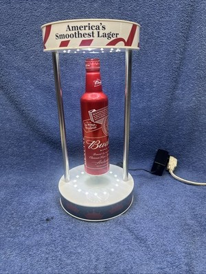 ESV59 【希少】Budweiser バドワイザー　陶器ライト NIB BUDWEISER BEER FLOATING ALUMINUM BOTTLE LED LIGHT SIGN AWESOME