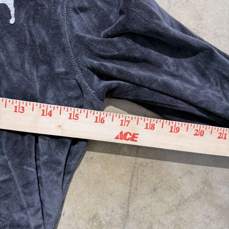 Victoria's Secret ROSA Sudadera con Capucha Mujer Pequeña Negra Terciopelo Cremallera Chaqueta Perro Logo Foto 3 de 4