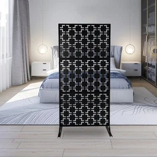 Outdoor Decorative Privacy Screen Panel Planter Wall Metal Fence Panels Black