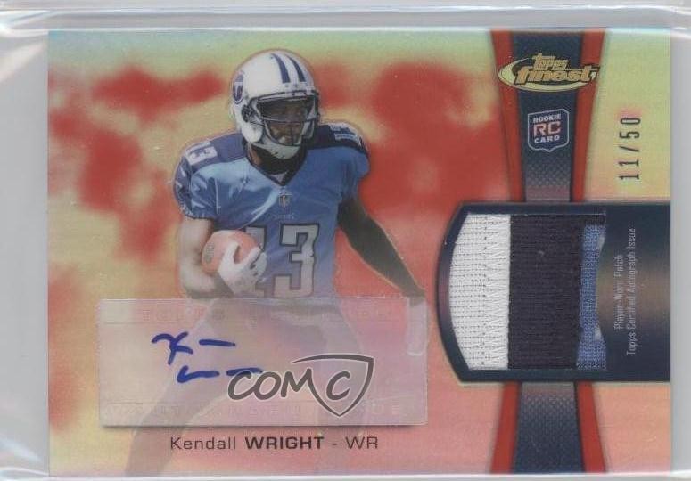 2012 Finest Rookie Red Refractor 11/50 Kendall Wright RPA Patch Auto RC 0o9