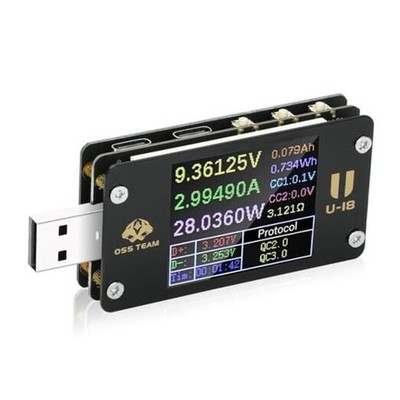 PD/QC 2.0/3.0+ Fast Charge USB C Power Meter, Digital Multimeter USB 4-25V 6.5A
