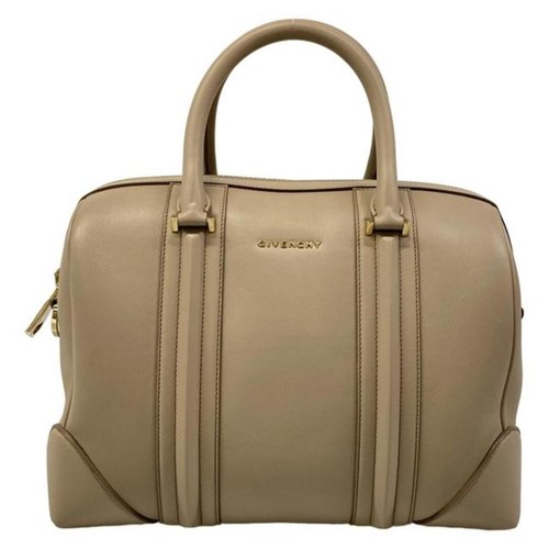 Givenchy Handbag Gray Beige Leather Large Used From Japan