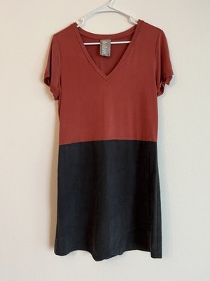 Anthropologie Dolan Left Coast Collection S Orange Gray Color Block Shift Dress