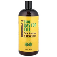 Pure Castor Oil, Cold Pressed  Unrefined, Unscented, 32 fl oz 950 ml 