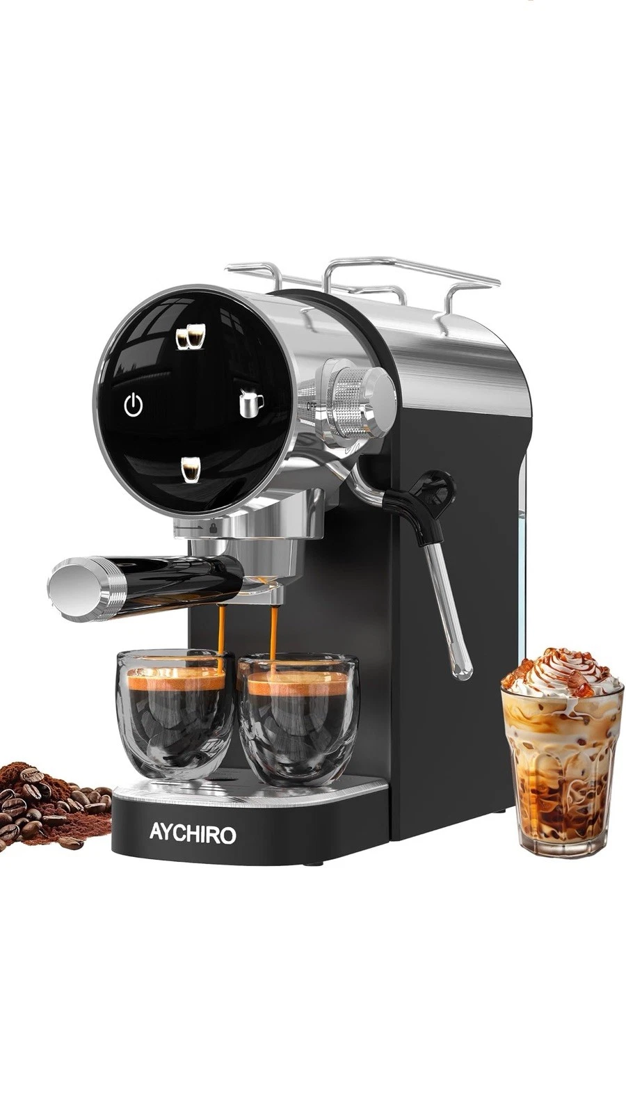 AYCHIRO Semi-Automatic Espresso Machine with Milk Frother, 20 Bar Espresso Coffe