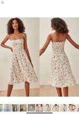 Reformation Sable Smocked Bodice Floral Print Midi Dress (M) $218 EUC