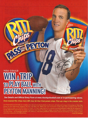 2005 Nabisco Ritz Chips Snack Food Peyton Manning Print AD Advertisement