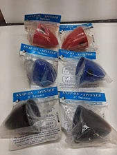 Carl Goldberg 3" Snap On Spinners Lot Of 6 -2red-2 Blue 2 Black