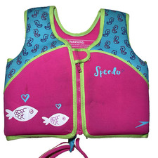 Speedo Swim Vest Life Jacket Floatie 4-6 Years 24  Chest 45-60 Lbs